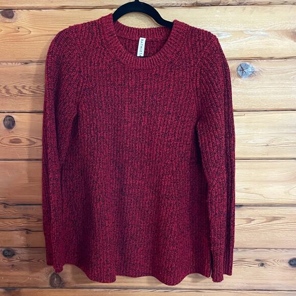 Athleta Wool Blend Sierra Crew Sweater Size Medium Burgundy - Picture 2 of 6